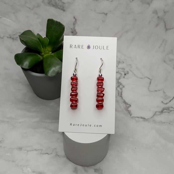 Red Cascade Earrings