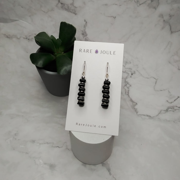 Black & Silver Cascade Earrings