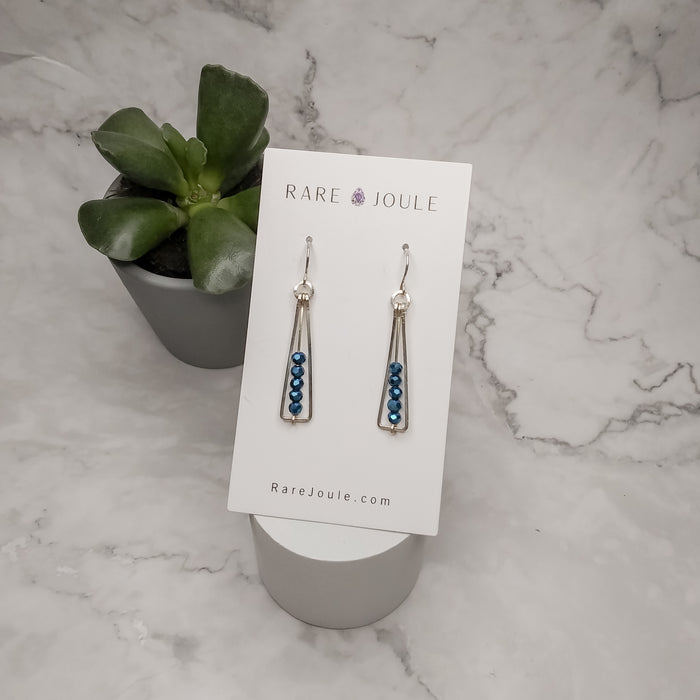 Silver & Blue Sparkler Earrings